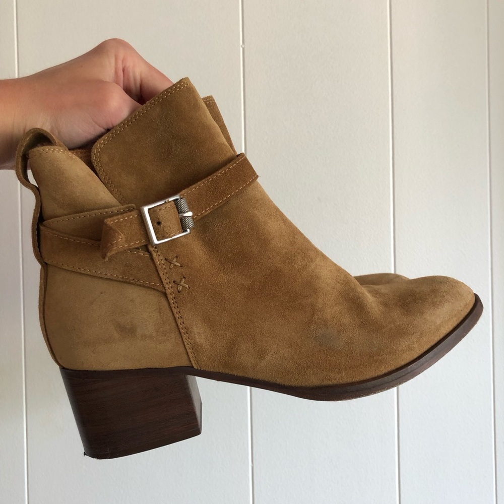 rag & bone Walker Buckle Boots - Tan Suede - Size EU 37/US 7